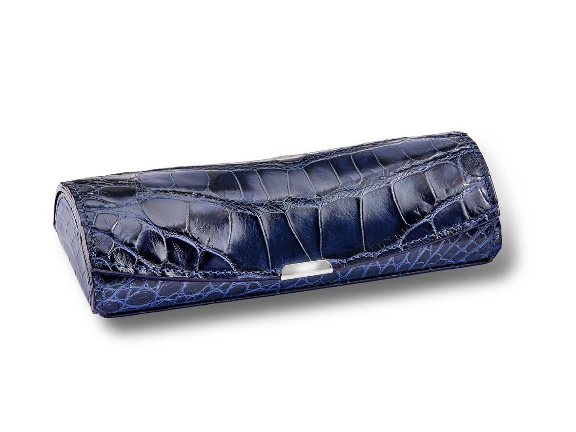 LOTOS Kroko Etui für Platinbrillen